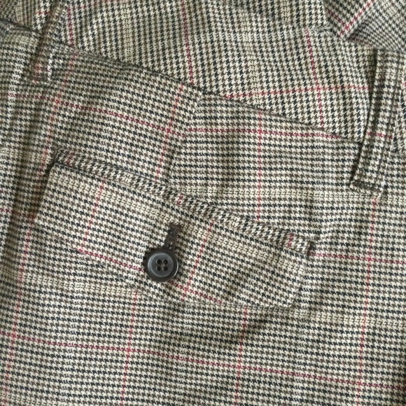 GAP Stretch Glen Plaid Flare Cuffed Trousers Y2K Tan Brown - Sz 6 - Picture 8 of 15